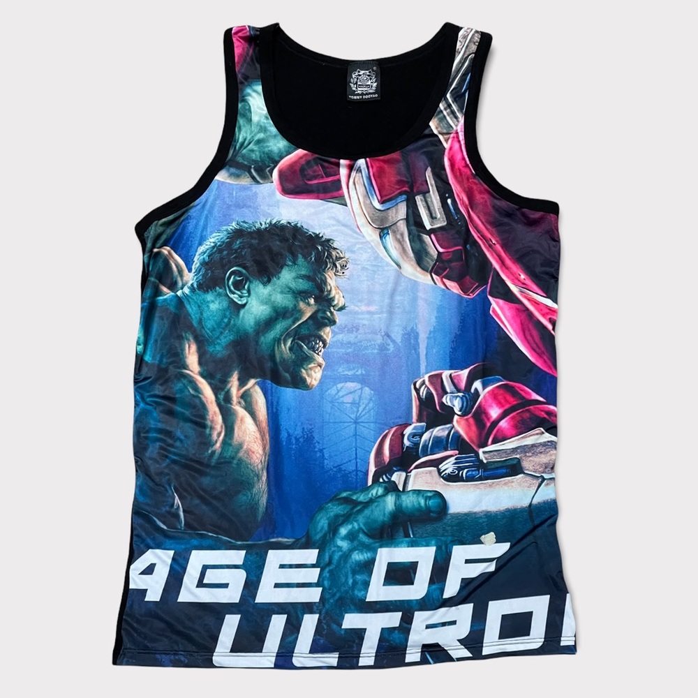Tommy Dooyao Marvel Avengers Age of Ultron Graphic Tank Top Hulk Iron Man